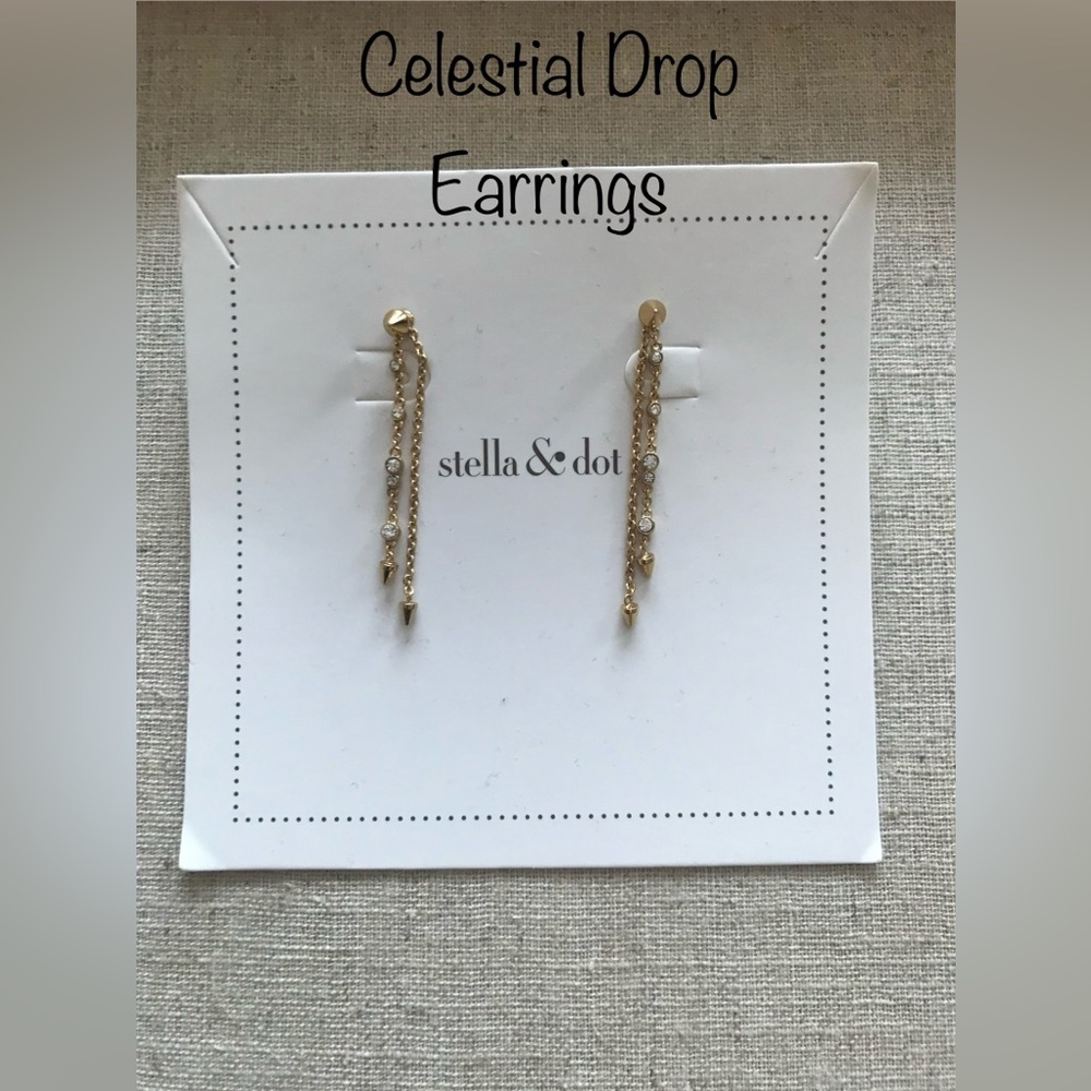 Stella & Dot Celestial Drop Gold Earrings
